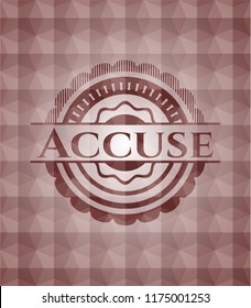 Accuse red geometric emblem. Seamless.