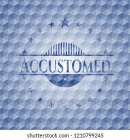 Accustomed blue polygonal emblem.