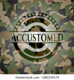 Accustomed on camouflage texture. Vector Illustration. Detailed.