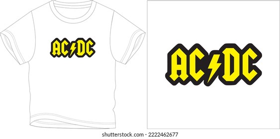 acdc t shirt graphic design vector illustration 
