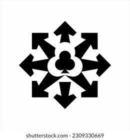 Ace blackjack logo design with arrow direction collection.