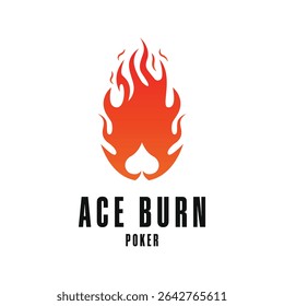 ideia do conceito de design do logotipo do ace burn poker