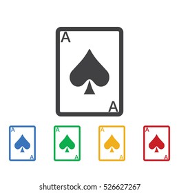 Ace card icon. Casino icons universal set for web and mobile