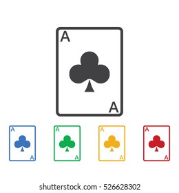 Ace card icon. Casino icons universal set for web and mobile