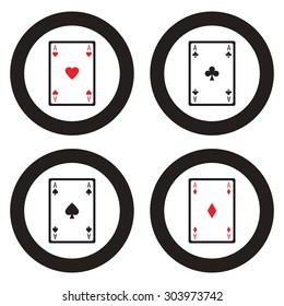Ace card icon set
