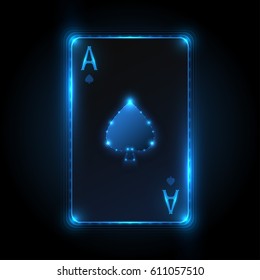 Ace card, poker casino illustration. Vector graphic