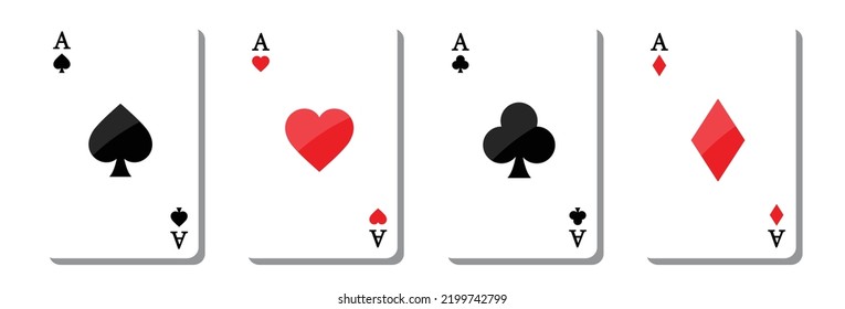 Symbol für Ace Card-Set. Symbol der Karte spielen, Vektorgrafik