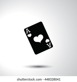  Ace card sign flat icon illustration