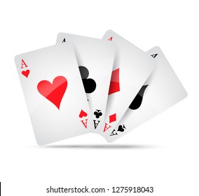 Ace card suit icon, playing cards symbols vector, set icon symbol suit, card suit icon sign, icon - stock vector