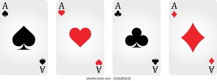 Ace card suit icon vector, playing cards symbols vector, set icon symbol suit, card suit icon sign, icon - stock vector illustration