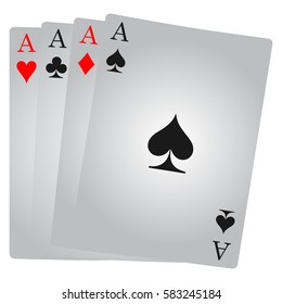 Ace card. Suit icon vector, playing cards symbols vector, set icon symbol suit, card suit icon sign, icon - stock vector