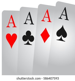 Ace card. Suit icon vector, playing cards symbols vector, set icon symbol suit, card suit icon sign, icon - stock vector