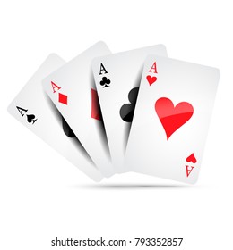 Ace card suit icon vector, playing cards symbols vector, set icon symbol suit, card suit icon sign, icon - vector illustration