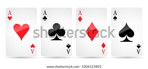 Ace card suit icon vector, playing cards\
symbols vector, set icon symbol suit, card suit icon sign, icon -\
stock vector illustration