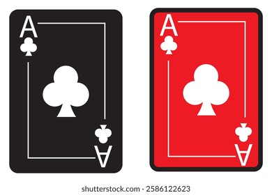 Ace card suit set isolated, playing cards symbols, aces playing cards, card suit icon sign - stock vector