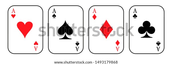 Ace cards. Card suit\
icon sign - vector