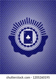 ace of clover icon with denim texture