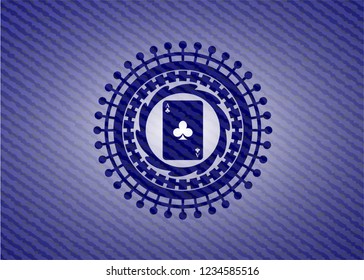 ace of clover icon with denim texture
