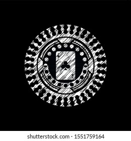 ace of clover icon drawn on a blackboard