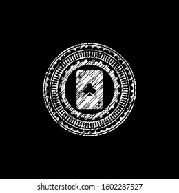ace of clover icon drawn on blackboard
