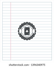 ace of clover icon emblem draw with pencil effect. Vector Illustration. Detailed.