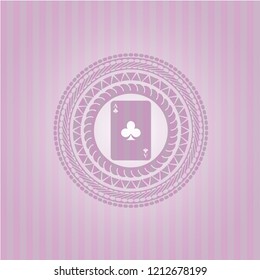 ace of clover icon inside badge with pink background