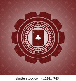 ace of clover icon inside badge with red background