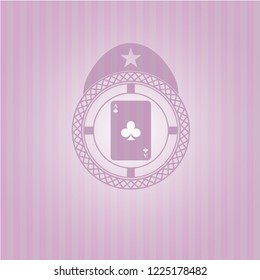 ace of clover icon inside badge with pink background