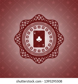 ace of clover icon inside badge with red background