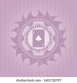 ace of clover icon inside badge with pink background