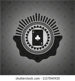 ace of clover icon inside black emblem