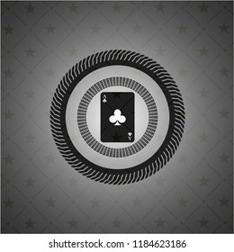 ace of clover icon inside black emblem