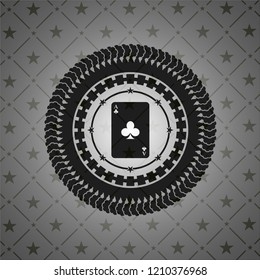 ace of clover icon inside black emblem