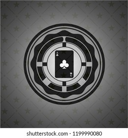 ace of clover icon inside dark badge or emblem
