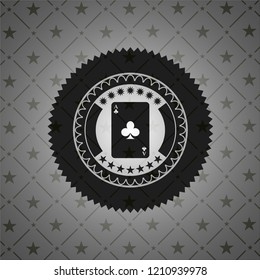 ace of clover icon inside dark emblem