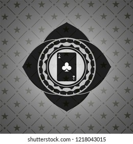 ace of clover icon inside dark badge or emblem
