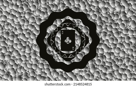 as de icono de trébol dentro del icono oscuro o emblema con fondo de burbujas. Ilustración vectorial. Detallado. 