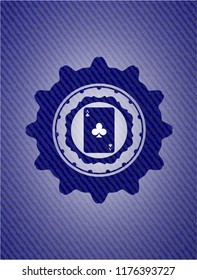 ace of clover icon inside emblem with denim high quality background