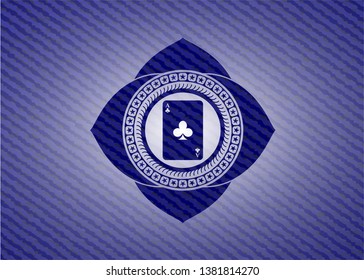 ace of clover icon inside emblem with jean background