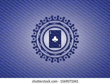 ace of clover icon inside emblem with jean high quality background