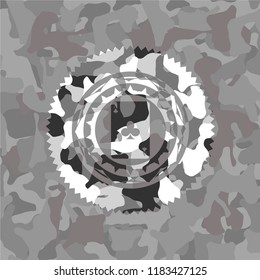 ace of clover icon inside grey camo texture