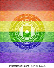 ace of clover icon inside lgbt colors emblem 