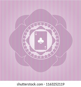 ace of clover icon inside pink icon or emblem