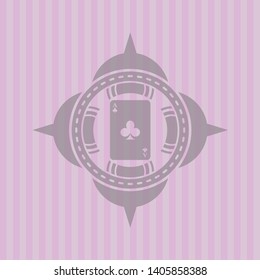 ace of clover icon inside pink icon or emblem