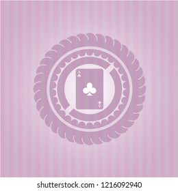 ace of clover icon inside realistic pink emblem