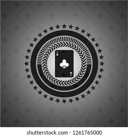 ace of clover icon inside realistic black emblem