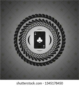 ace of clover icon inside realistic black emblem