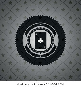 ace of clover icon inside realistic dark emblem