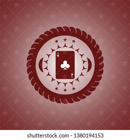 ace of clover icon inside red icon or emblem