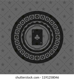 ace of clover icon inside retro style black emblem